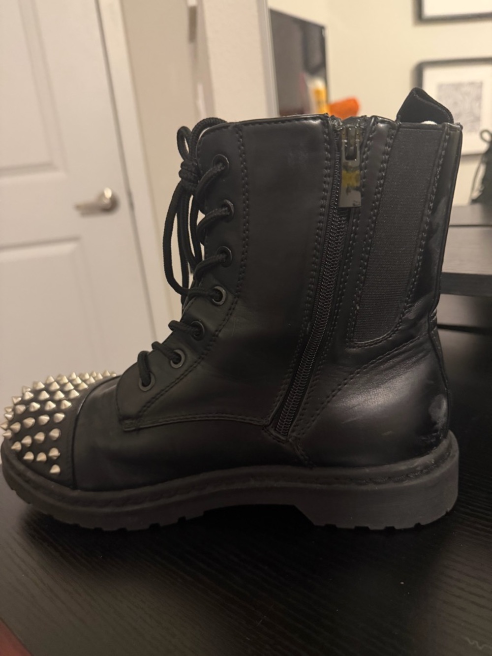 torrid Black Studded Combat Boots - Picture 3 of 3